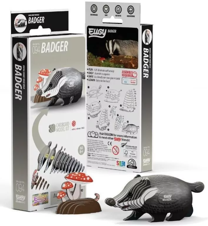 Borsuk Eugy. Eko Układanka 3D - tantis.pl