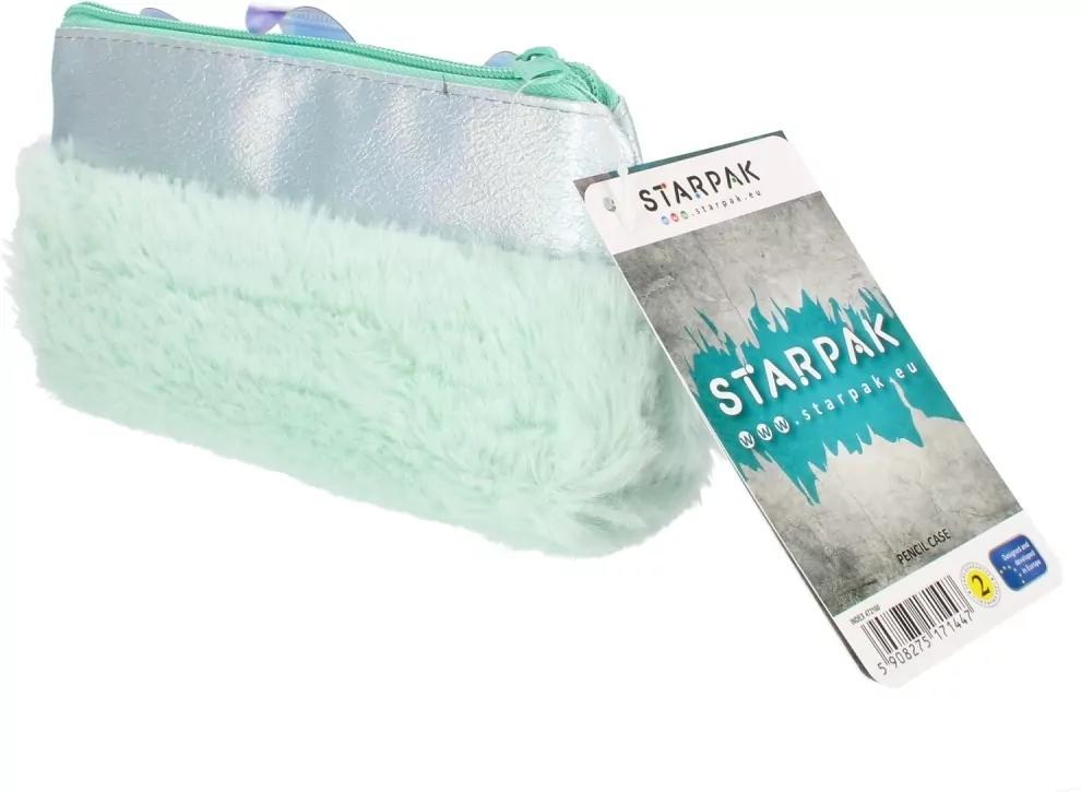 Piórnik saszetka pluszowy Silver Unicorn - tantis.pl