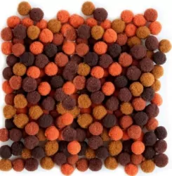 Pompony brązowe 10mm, 100 sztuk