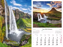 Kalendarz 2026 ścienny Wodospady