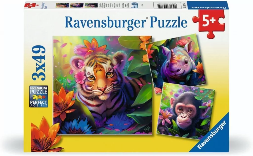 Puzzle 3x49 Jungle Babies - tantis.pl