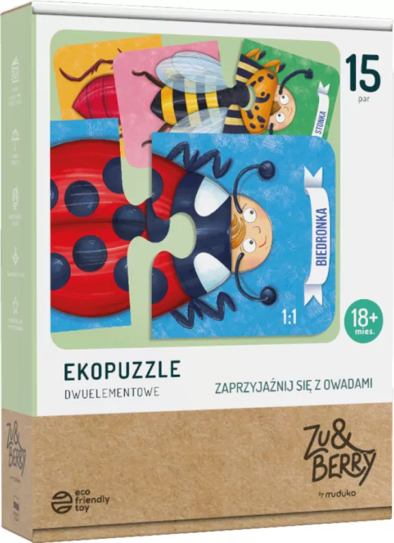 Ekopuzzle dwuelementowe. Zaprzyjaźnij się z owadami - tantis.pl