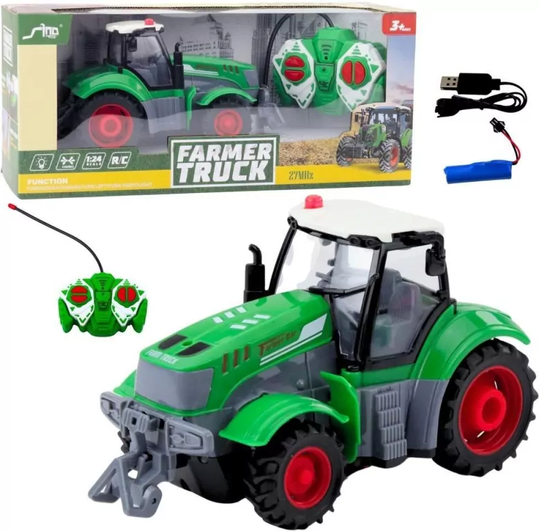 Traktor rolniczy R/C zielony 1:24 - tantis.pl