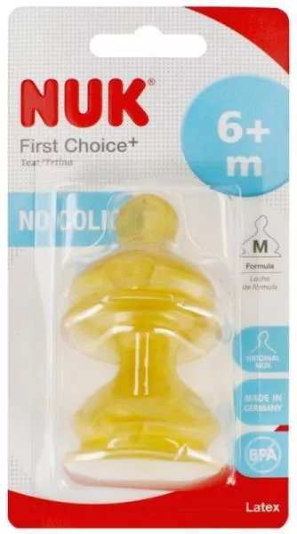 NUK MP Smoczek do butelki lateksowy 6-18m M First Choice+ op.2 szt. 10713242 - tantis.pl