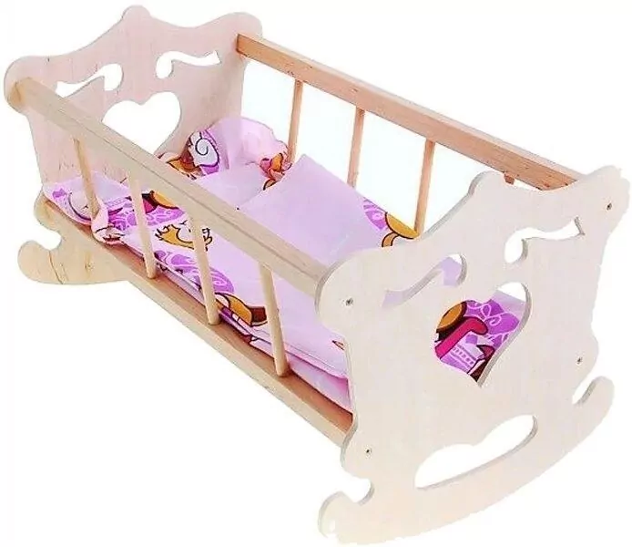 Kołyska drewniana z motywem serca - tantis.pl