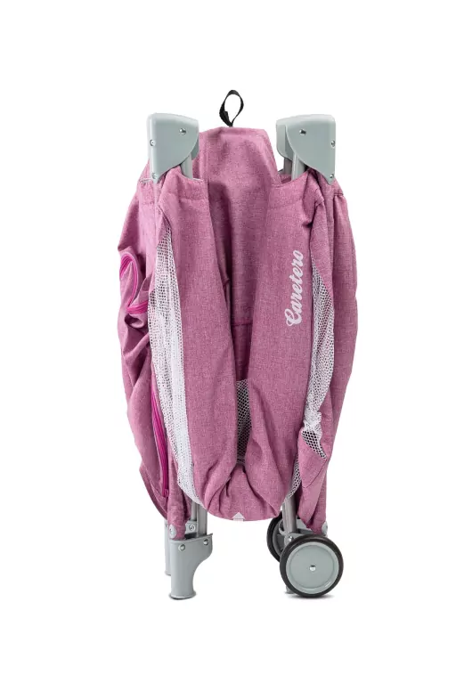 Caretero Łóżeczko turystyczne Basic różowe - tantis.pl