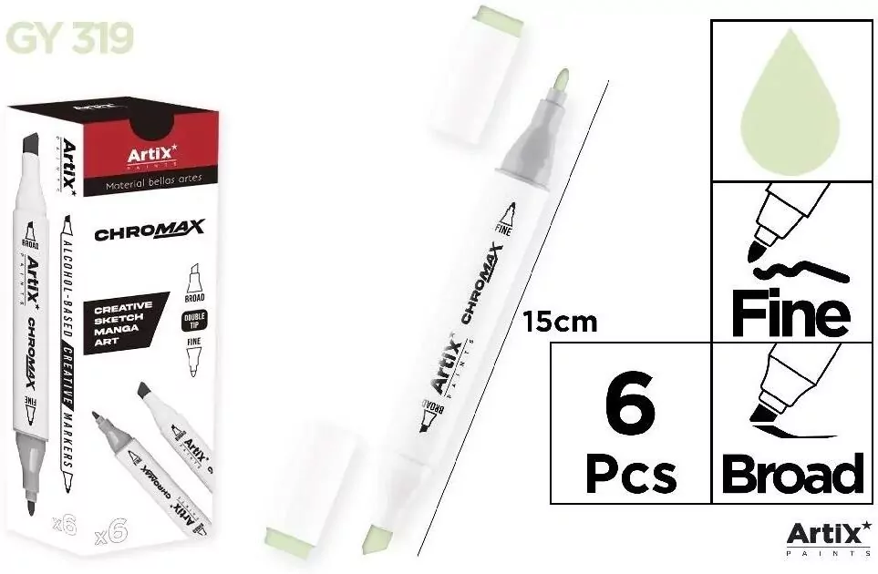 Marker Chromax z 2 końcówk. GY 319 (6szt) - tantis.pl