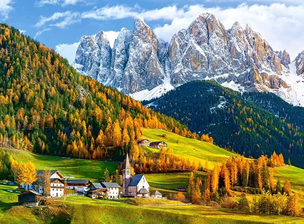 Puzzle 2000. Kościół św. Magdaleny, Dolomity - tantis.pl
