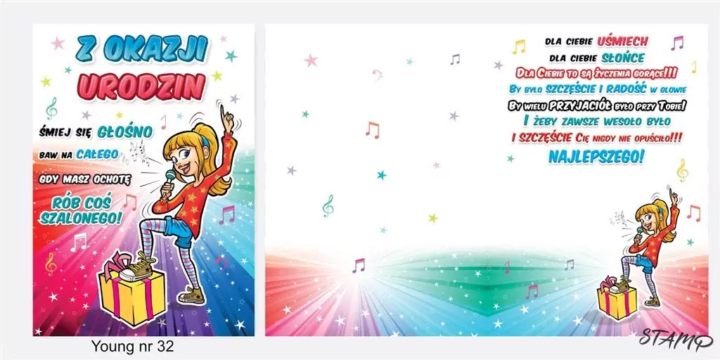 Karnet Young B6 + koperta wzór nr 32 Urodziny - tantis.pl