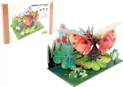 Puzzle 3D drewniane biedronka w kwiatach