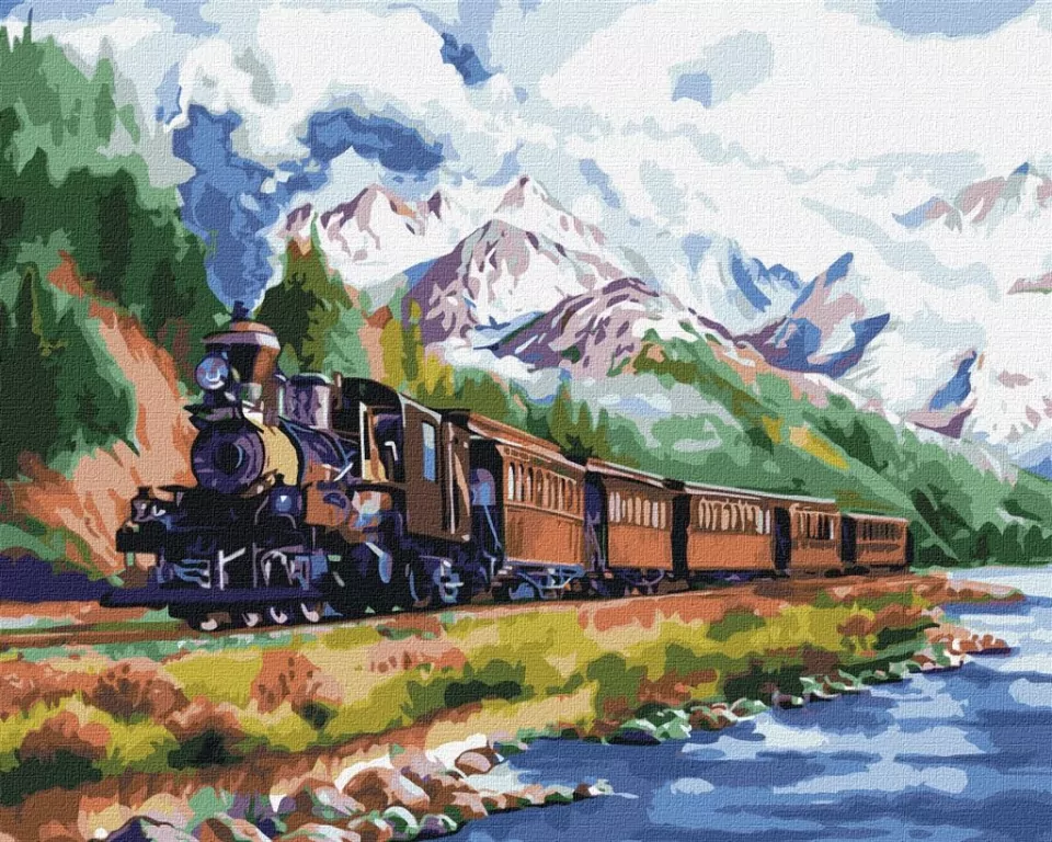 Malowanie po numerach. Pociąg do domu 40x50cm - tantis.pl