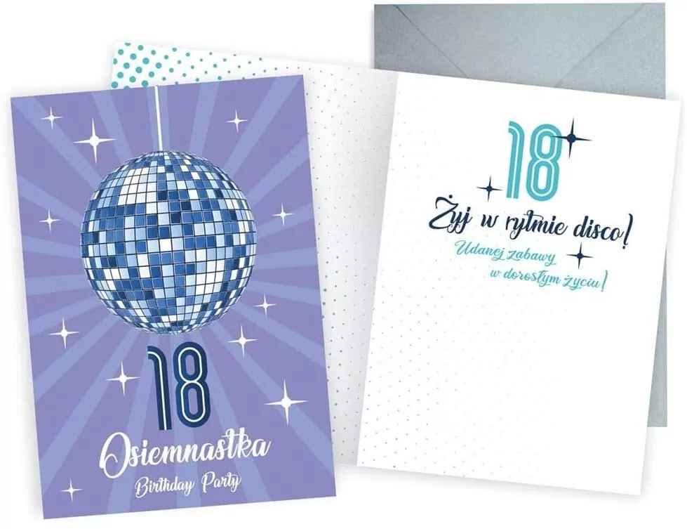 Karnet okolicznościowy. Urodziny 18. Kukartka - tantis.pl