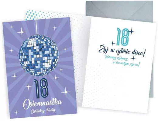 Karnet okolicznościowy. Urodziny 18. Kukartka