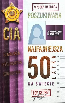 Karnet Urodziny 50 damskie poszukiwana