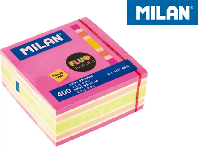 Karteczki fluo mix kostka 76x76 MILAN - tantis.pl