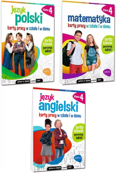 Karty pracy w szkole i w domu. Klasa 4. Pakiet: Język polski/ Matematyka/ Język angielski - tantis.pl