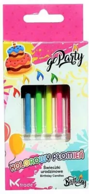 Świeczki urodzinowe z kolorowym płomieniem