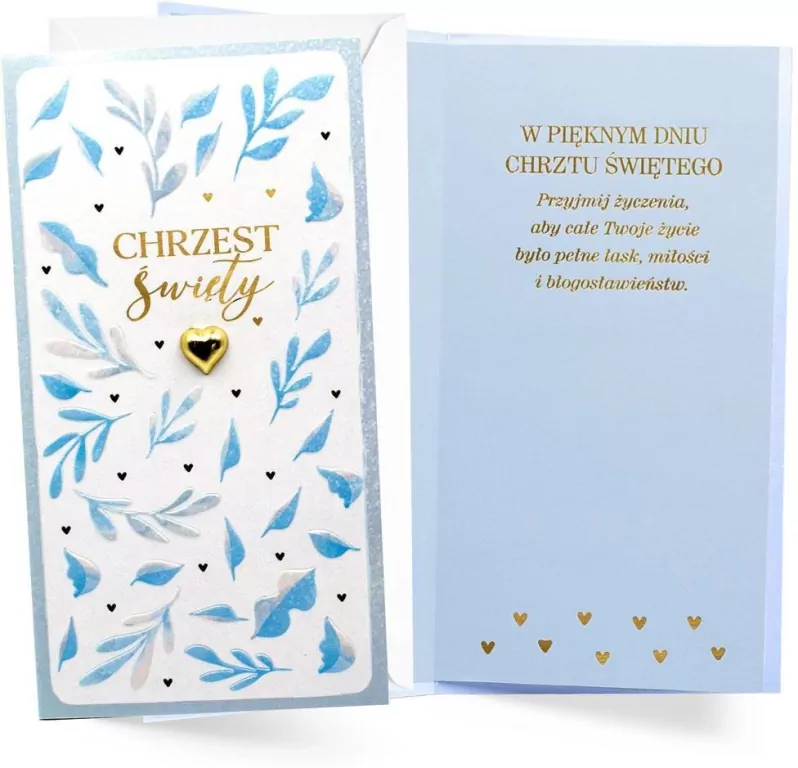 Karnet Chrzest niebieski - tantis.pl