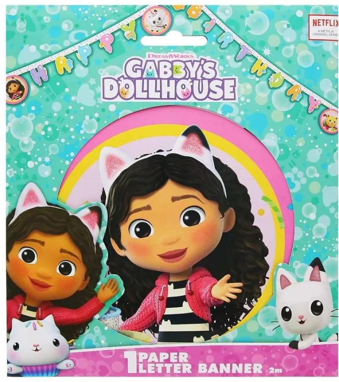 Banner Gabby's Dollhouse. Happy Birthday - tantis.pl