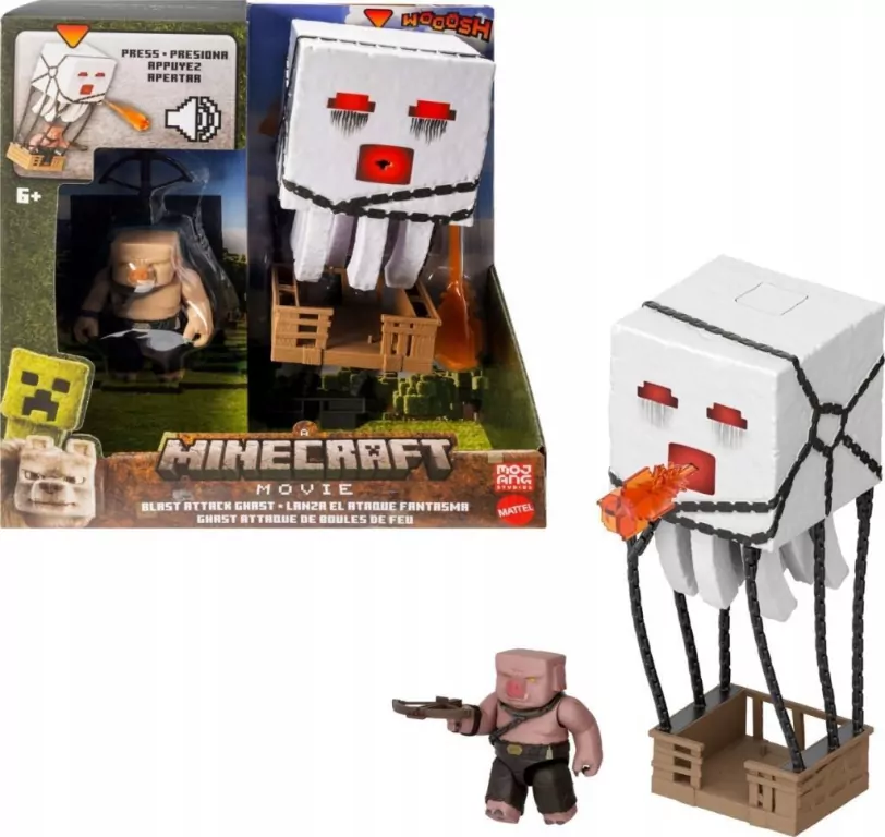 Minecraft Movie Atakujący Ghast z pociskiem JFB69 MATTEL - tantis.pl