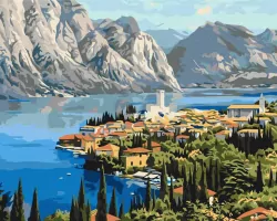 Malowanie po numerach - Miasto nad morzem 40x50cm