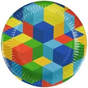 Talerze papierowe. Klocki 18cm, 8 sztuk - tantis.pl
