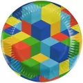 Talerze papierowe. Klocki 18cm, 8 sztuk - tantis.pl