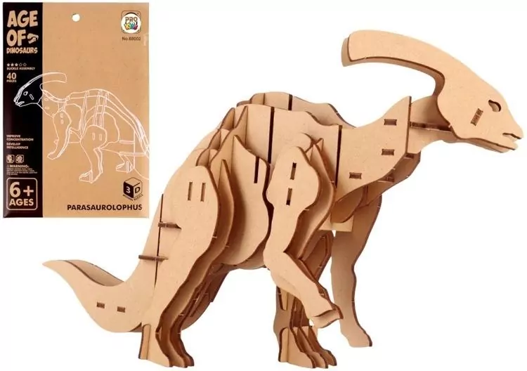 Puzzle drewniane 3D Dinozaur Parasaurolophus - tantis.pl