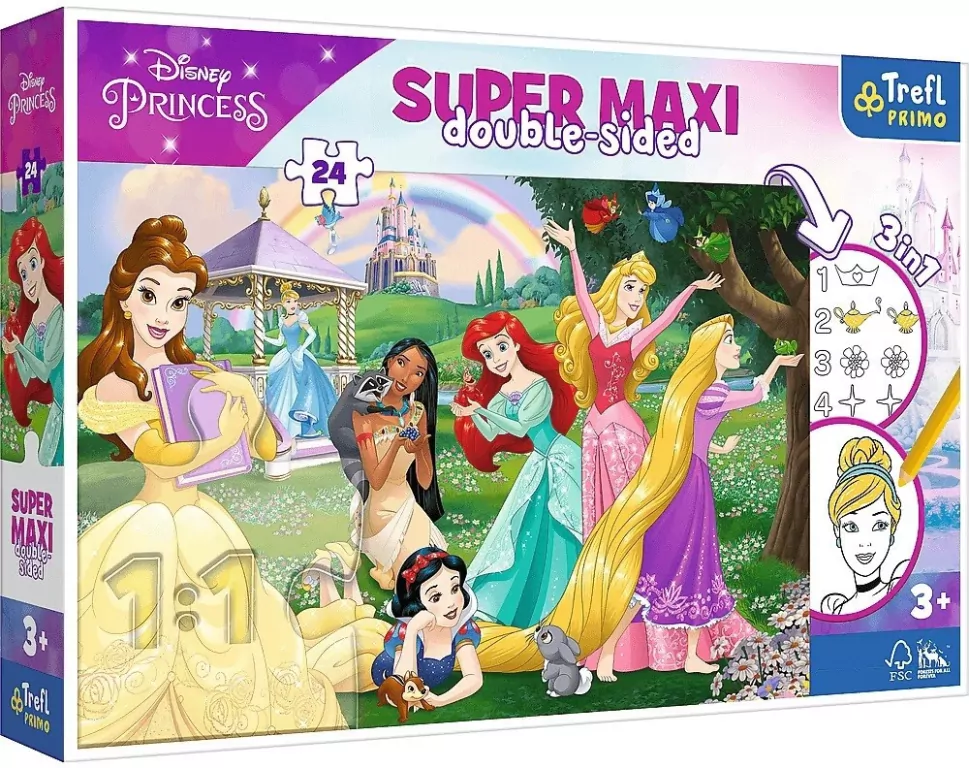 Puzzle 24 Super Maxi. Wesołe Księżniczki TREFL - tantis.pl