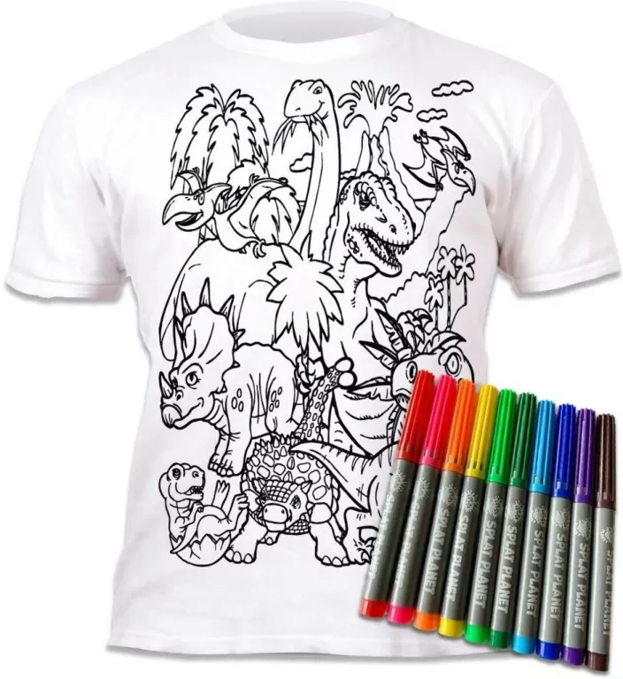Koszulka do wielokrotnego kolor. Dinozaury 9-11 - tantis.pl