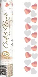 Konfetti pneumatyczne Serca, różowe i białe 30cm