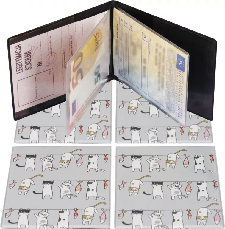 Okładka na dokumenty ucznia, pionowa Koty - tantis.pl