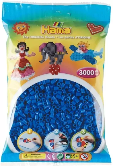 Hama Midi Koraliki w woreczku 3000 granatowe - tantis.pl