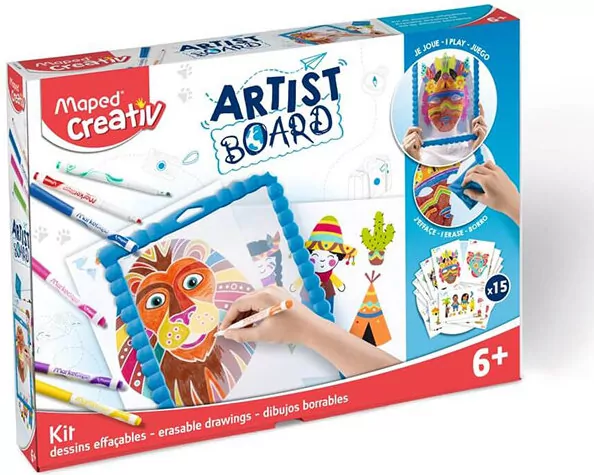 Tablica zmywalna z szablonami i markerami - tantis.pl