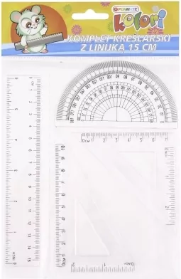 Komplet kreślarski z linijką 15cm - tantis.pl