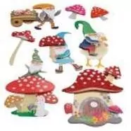 Dekoracje samoprzylepne papierowe 3D krasnale 8szt - tantis.pl