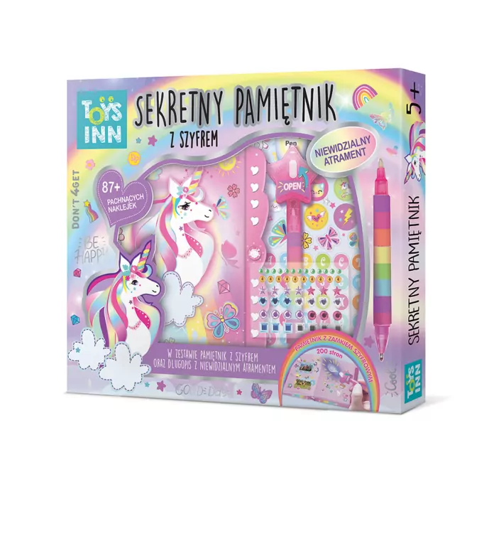 Sekretny pamiętnik z szyfrem. Jednorożec. Toyslnn - tantis.pl