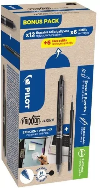 Pióro kulkowe Clicker 12szt + 12szt wklad niebiesk - tantis.pl