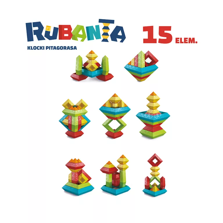 Rubanta. Klocki Pitagorasa. 15 elementów. Genialny dzieciak - tantis.pl