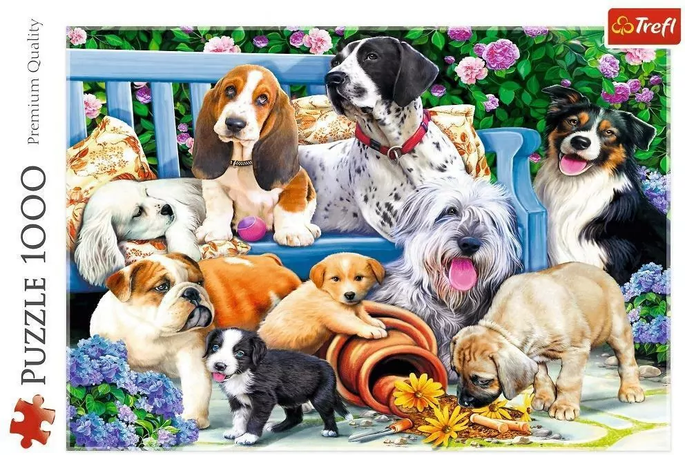 Psy w ogrodzie. 10556. Puzzle 1000. Trefl - tantis.pl