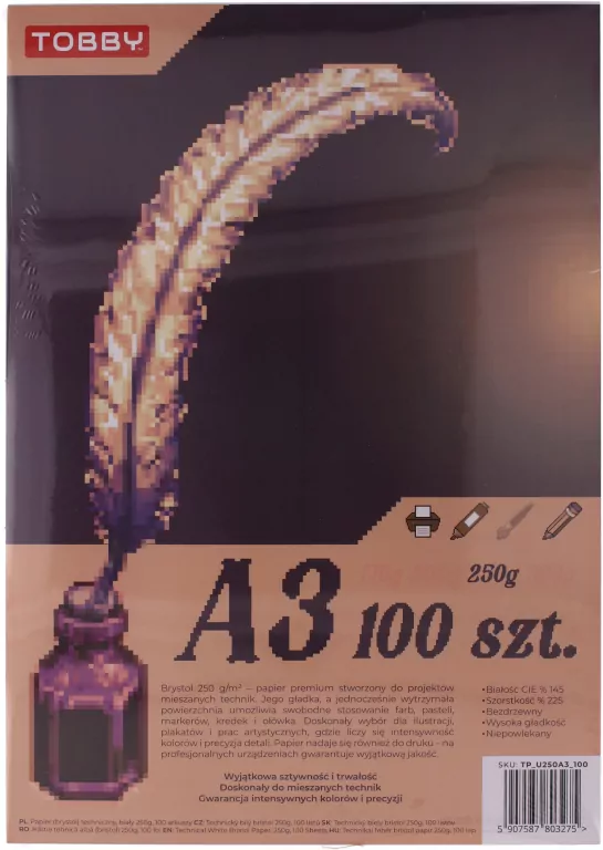 Brystol A3 250g 100 ark - tantis.pl