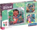 Clementoni. Puzzle 3x48. Super Kolor. Stitch - tantis.pl