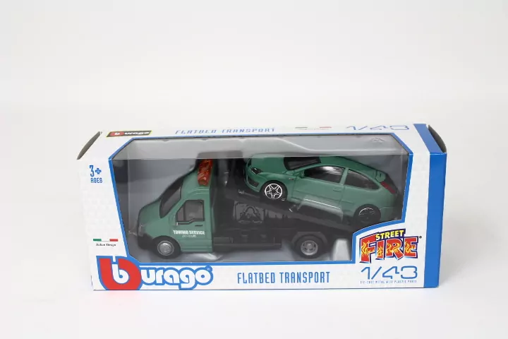 Bburago, Street Fire Transport W Ford Focus St Dull 1:43 - tantis.pl