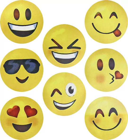 Naklejki papierowe na taśmie Emotikony 500szt - tantis.pl
