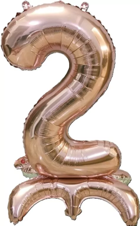 Balon foliowy stojący 2 rose gold 81cm - tantis.pl
