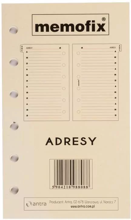 Wkład do organizera ST Adresy ANTRA - tantis.pl