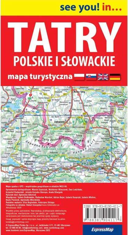 See you! in... Tatry Polskie i Słowackie. Mapa turystyczna 1:55 000 Wydanie 2022 - tantis.pl