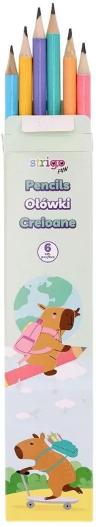 Ołówki z gumką HB Kapibara pastelowe - tantis.pl