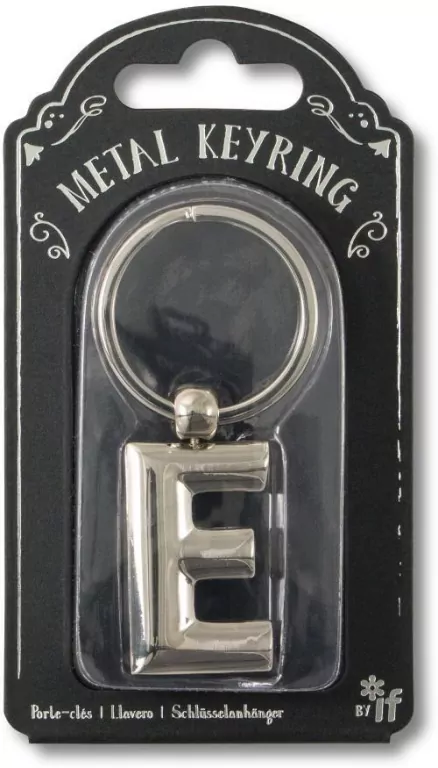 Silver Letter Keyring - brelok do kluczy litera E - tantis.pl