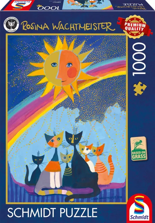 Puzzle 1000 Rosina Wachtmaister Koty słońce tęcza - tantis.pl